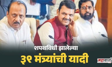 Breking News |  फडणवीस सरकार मध्ये  शपथविधी झालेल्या मंत्र्यांची यादी