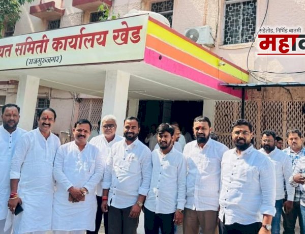Inspects Development Works | खेड तालुक्याच्या विकासकामांची सभापती अमोल नलावडे यांच्याकडून पाहणी; निधी कमी पडू देणार नसल्याचे आश्वासन