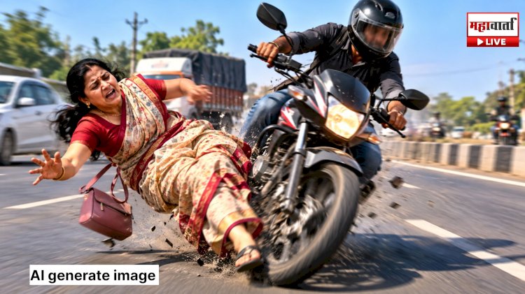 Chakan Bike Accident | चाकणमध्ये भरधाव मोटारसायकलची महिलेला धडक; पायाला फ्रॅक्चर, चालक अपघातानंतर पसार